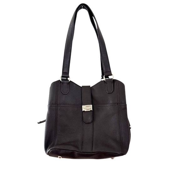 Tignanello Handbags - Tigananello Brown Pebbled Leather Handbag Purse Tote